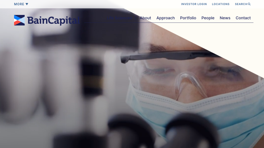 Screenshot of the Bain Capital Private Equity, LP website