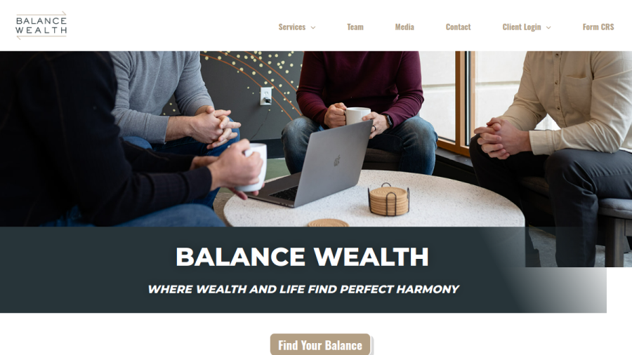 Screenshot of the Balance Wealth website