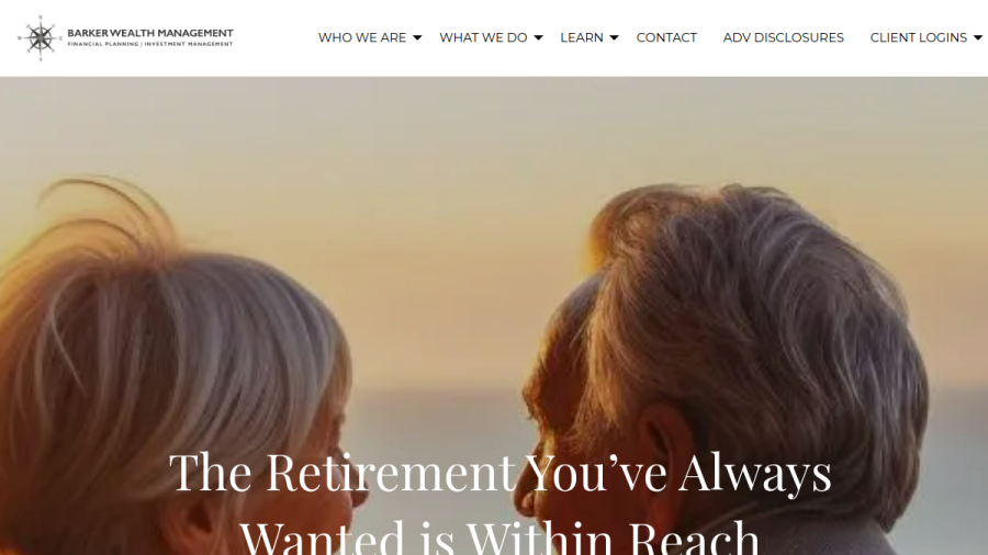 Screenshot of the Barker Wealth Management, LLC website