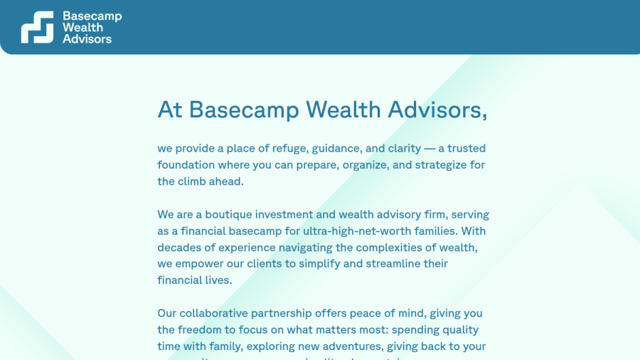 Screenshot of the Basecamp Wealth Advisors, LLC website