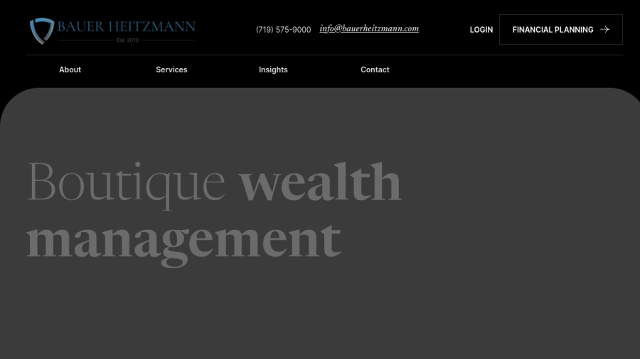 Screenshot of the Bauer Wealth Management INC. website