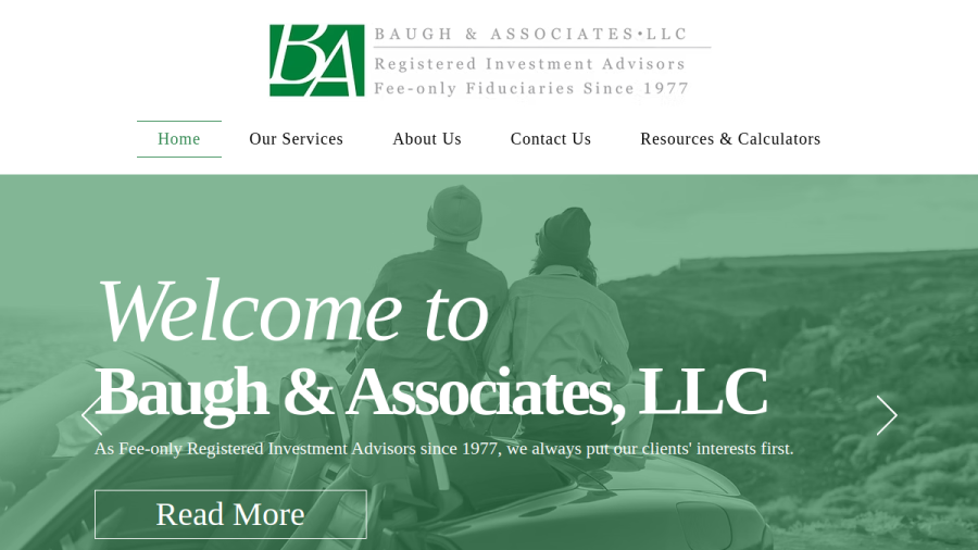 Screenshot of the Baugh & Associates, LLC website