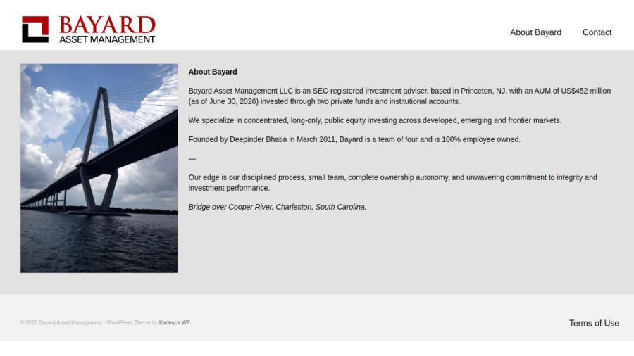 Screenshot of the Bayard Asset Management LLC website