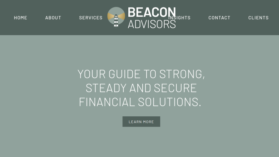 Screenshot of the Beacon Advisors website