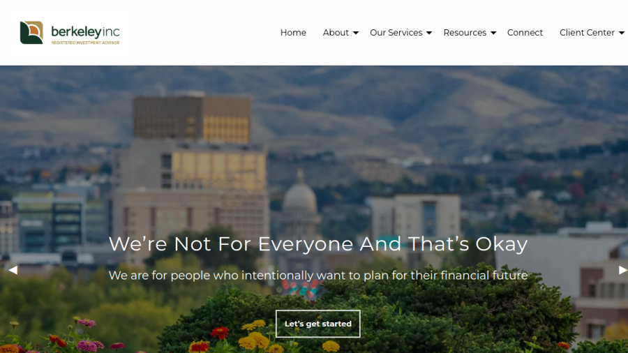 Screenshot of the Berkeley, INC website