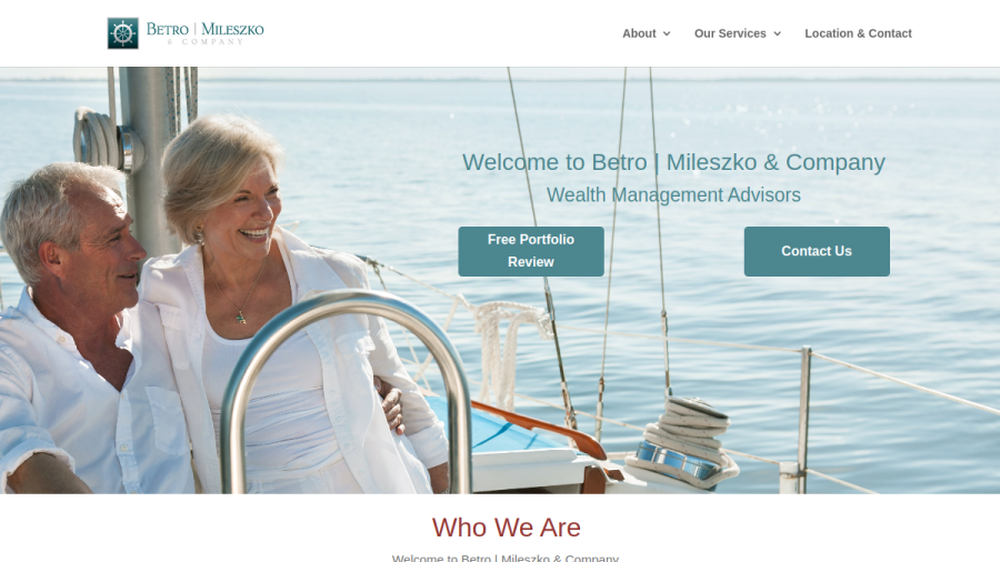Screenshot of the Betro Mileszko & Company website