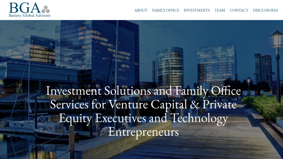 Screenshot of the Battery Global Advisors, LLC website