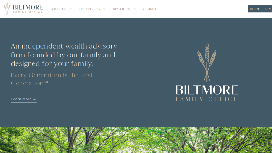 Screenshot of the Biltmore Family Office, LLC website