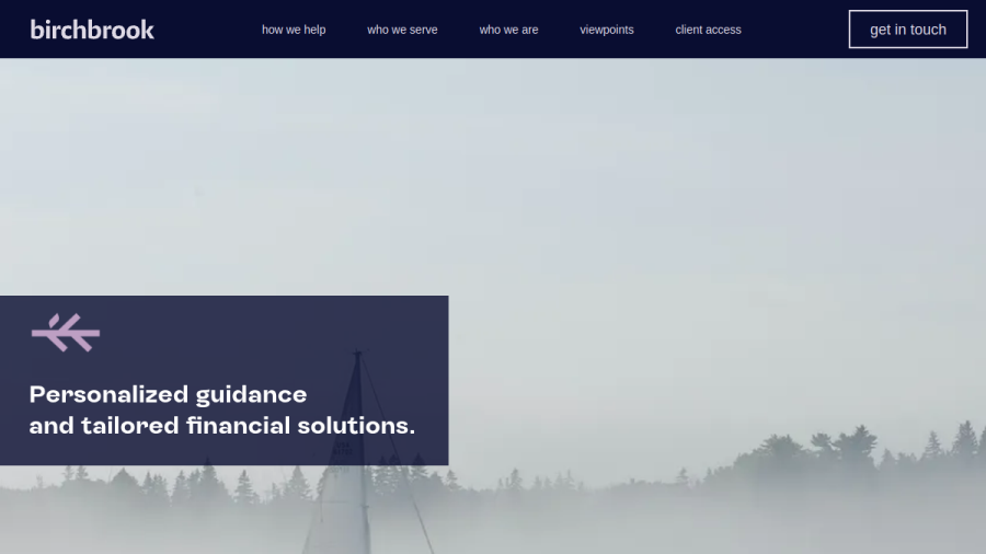 Screenshot of the Birchbrook website