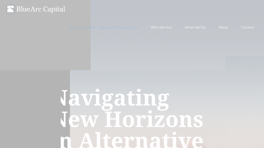 Screenshot of the Bluearc Capital Management website