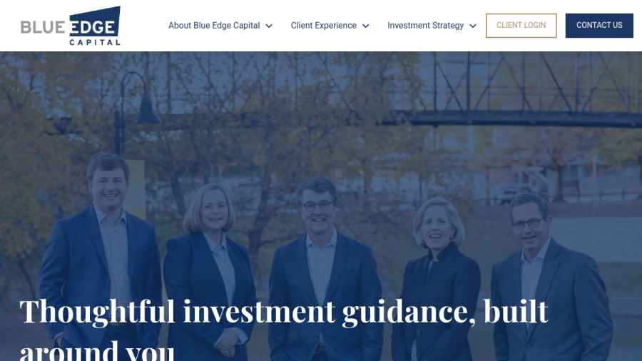 Screenshot of the Blue Edge Capital, LLC website