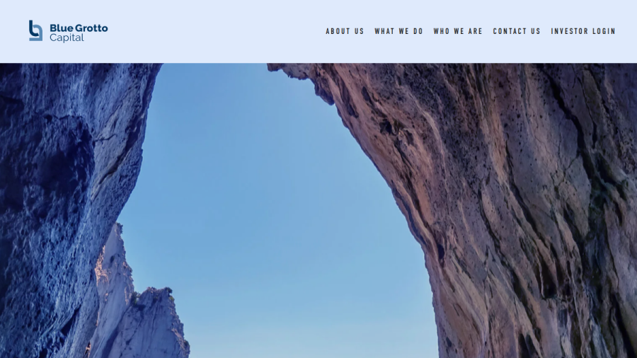 Screenshot of the Blue Grotto Capital, LLC website