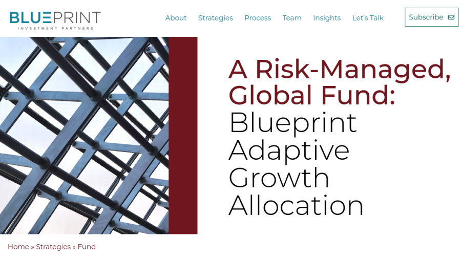 Screenshot of the Blueprint Fund Management website