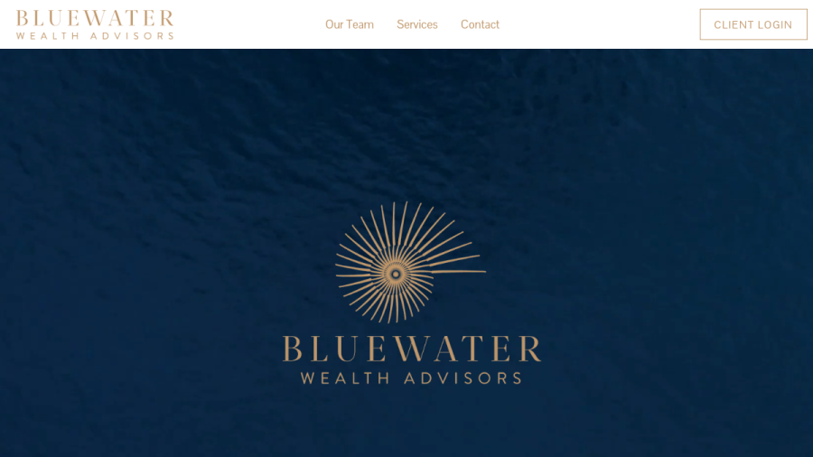 Screenshot of the Bluewater Wealth Advisors, LLC website