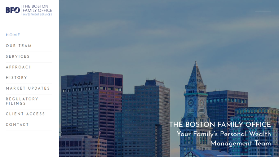 Screenshot of the Boston Family Office LLC website