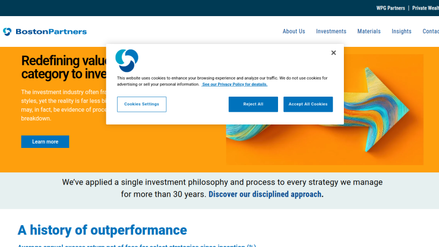 Screenshot of the Boston Partners website