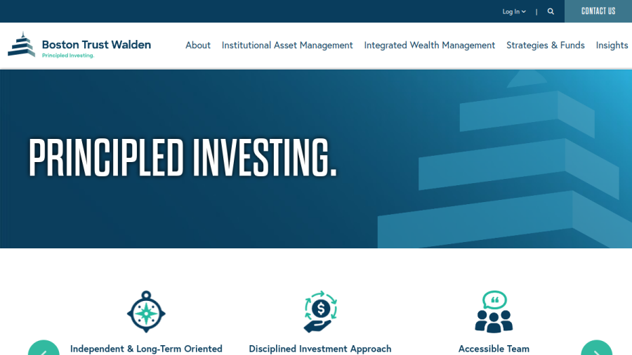 Screenshot of the Boston Trust Walden INC. website