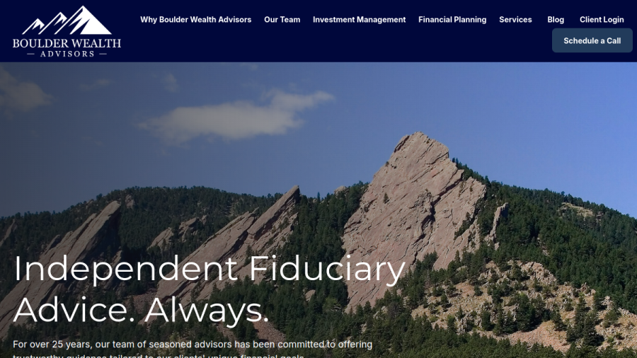 Screenshot of the Boulder Wealth Advisors, LLC website