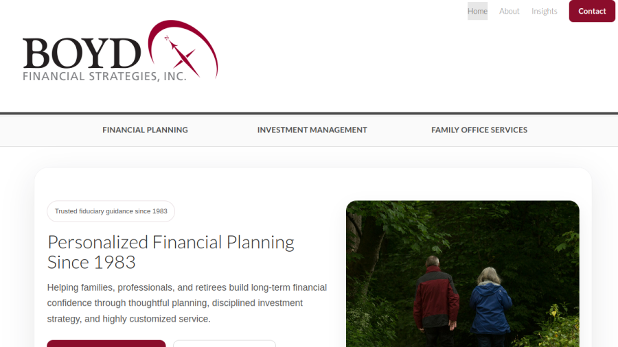 Screenshot of the Boyd Financial Strategies, INC. website