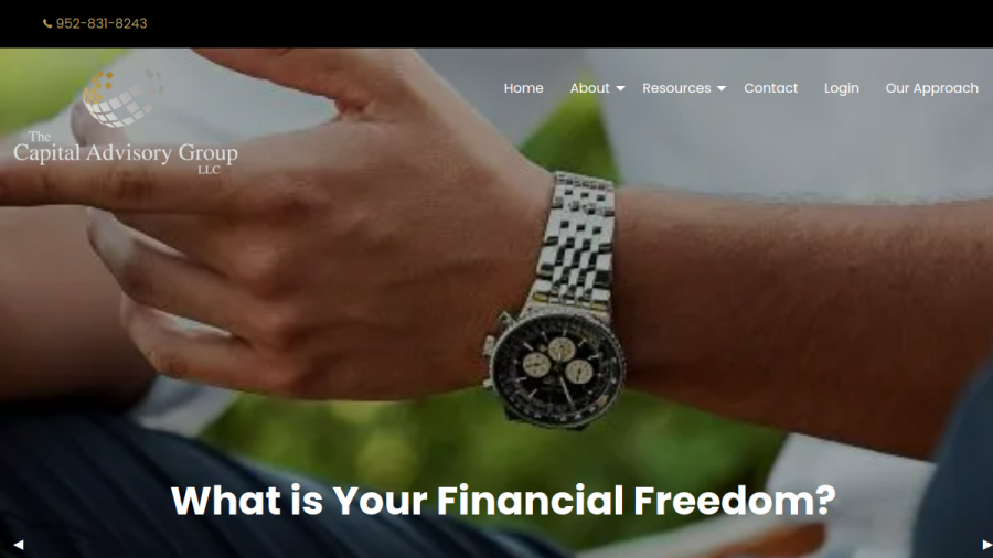 Screenshot of the The Capital Advisory Group Advisory Services, LLC website