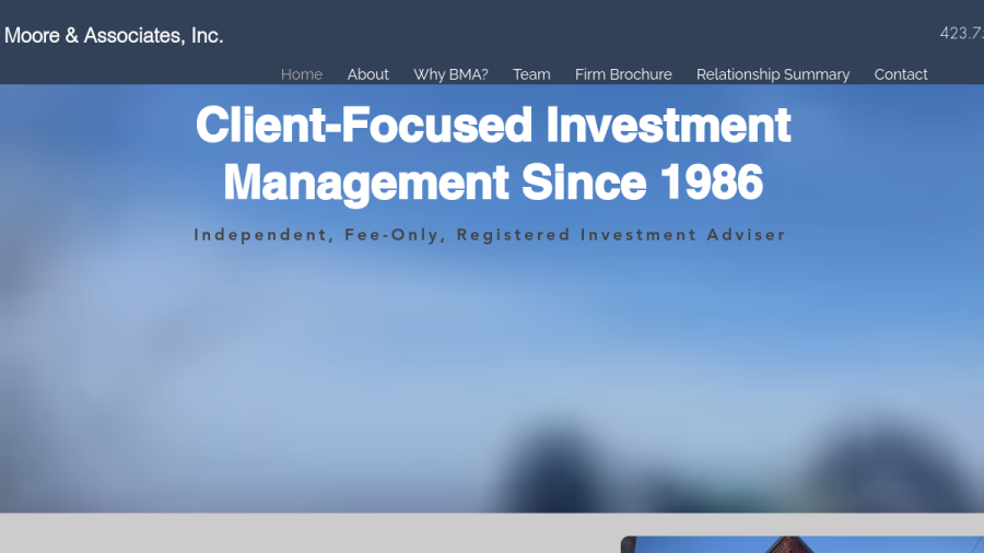 Screenshot of the Brooks, Moore & Associates, INC. website