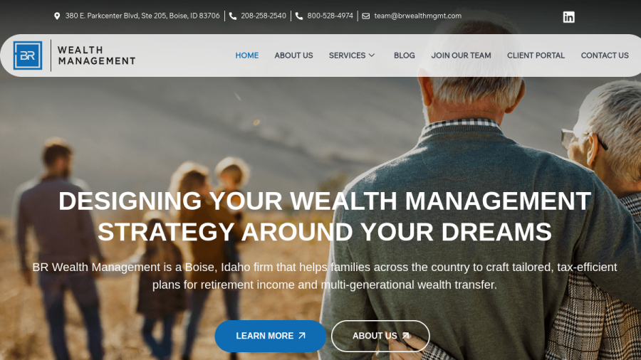 Screenshot of the Br Wealth Management website