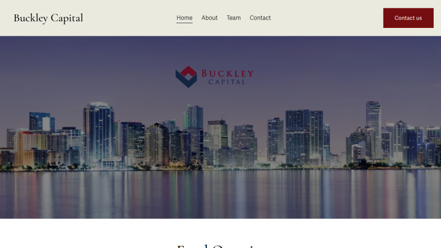 Screenshot of the Buckley Capital Advisors, LLC website