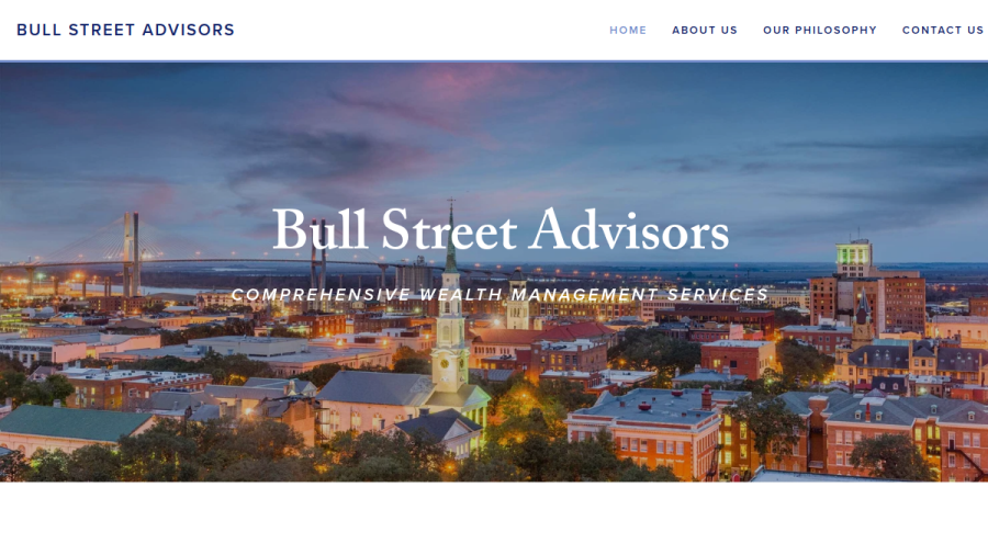 Screenshot of the Bull Street Advisors website