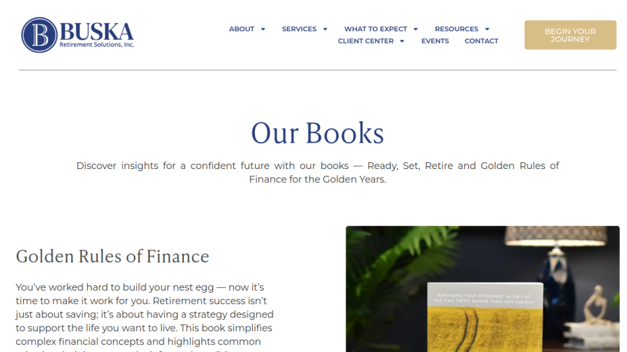 Screenshot of the Buska Wealth Management, LLC website