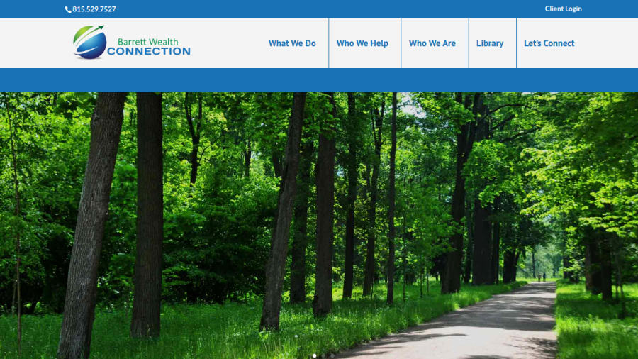 Screenshot of the Barrett Wealth Connection LLC website