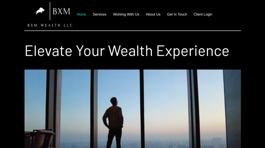 Screenshot of the Bxm Wealth LLC website