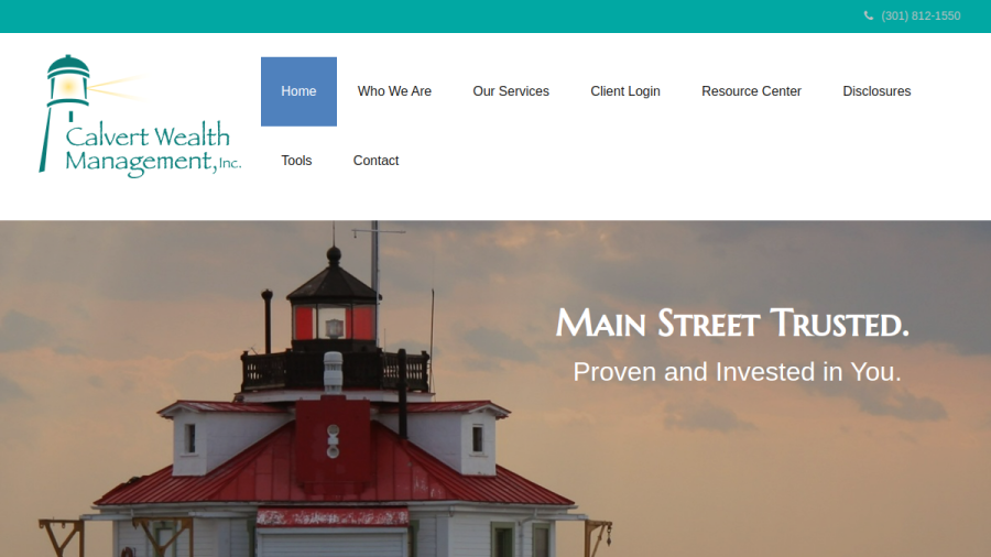 Screenshot of the Calvert Wealth Management, INC. website