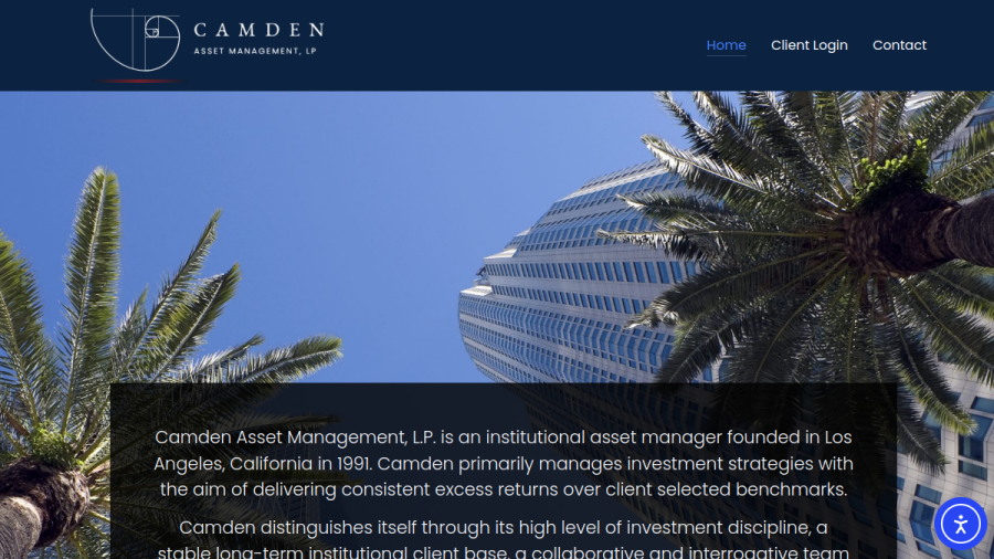 Screenshot of the Camden Asset Management website