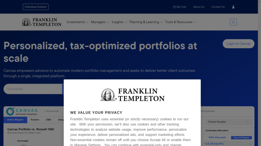 Screenshot of the O'Shaughnessy Asset Management, LLC website