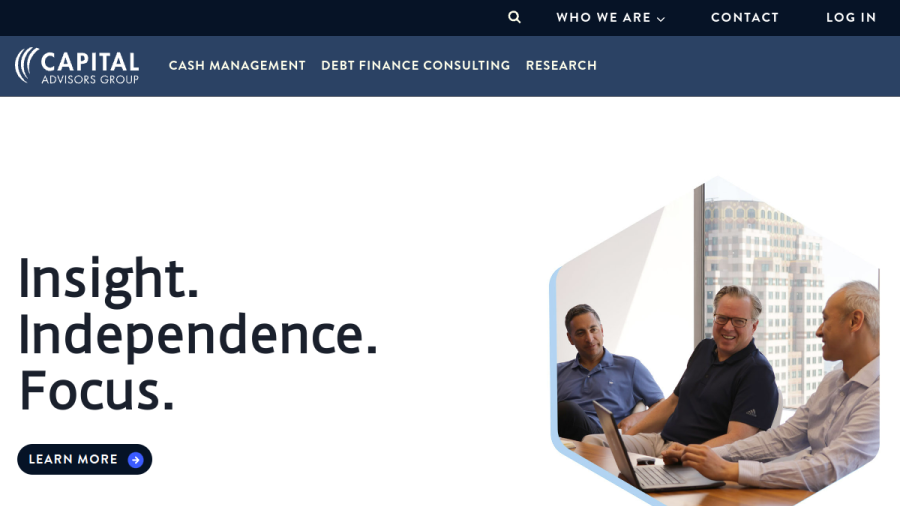 Screenshot of the Capital Advisors Group, INC website