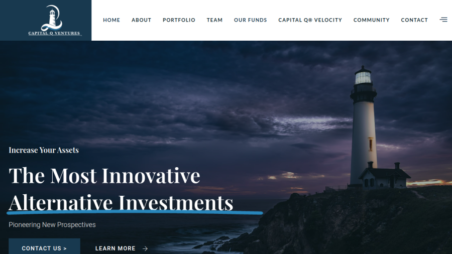 Screenshot of the Capital Q Management LLC website