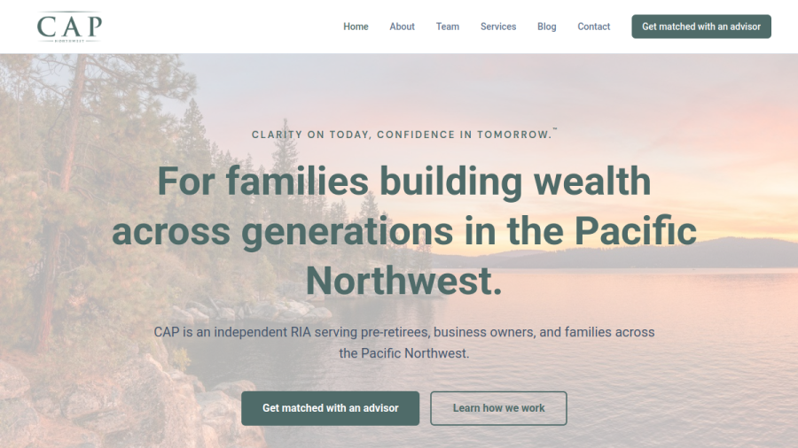 Screenshot of the Columbia Advisory Partners, LLC website