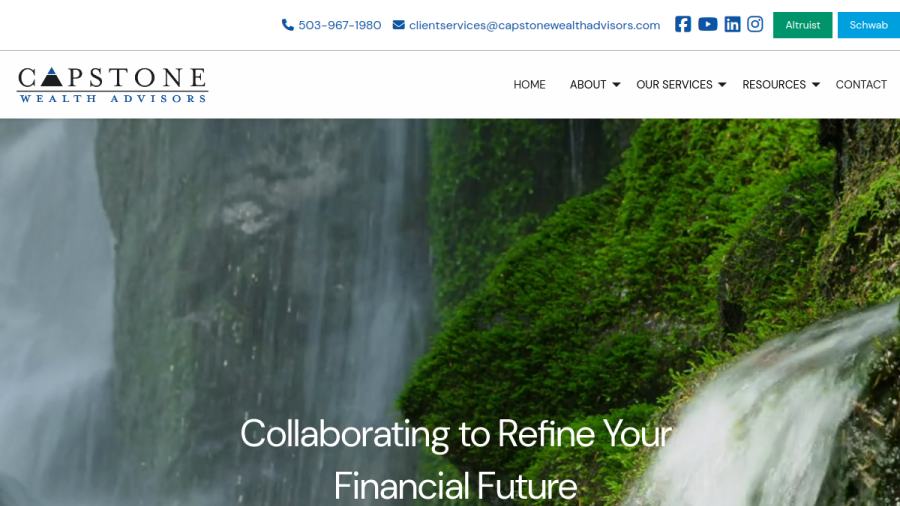 Screenshot of the Capstone Wealth Advisors, LLC website