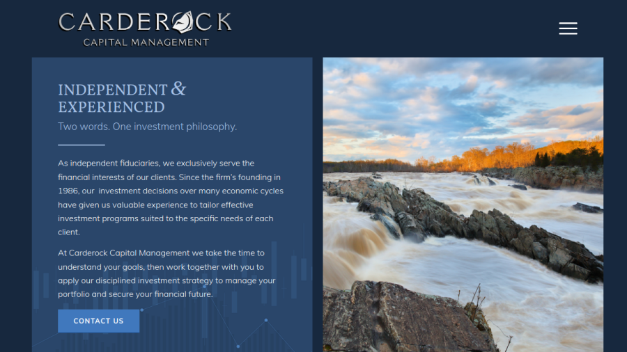 Screenshot of the Carderock Capital Management, INC. website
