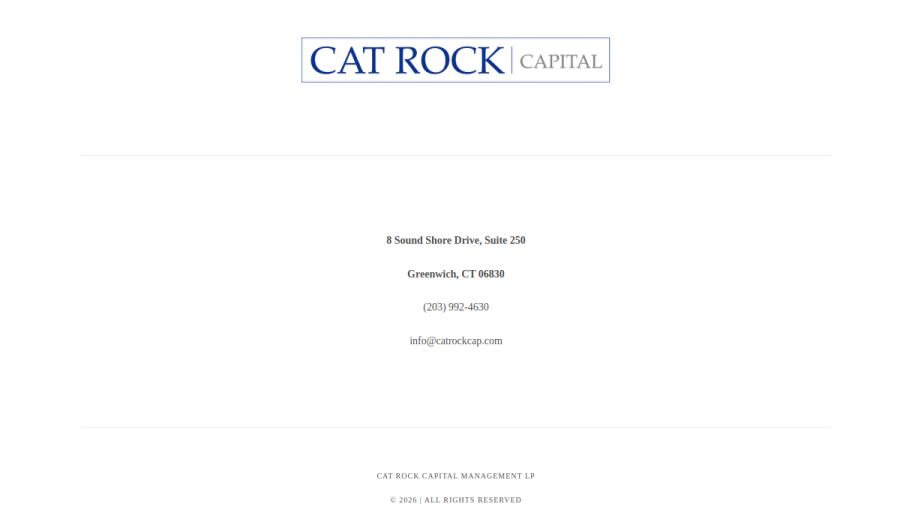 Screenshot of the Cat Rock Capital Management LP website