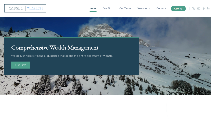 Screenshot of the Causey Wealth LLC website