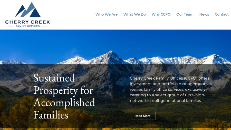Screenshot of the Cherry Creek Family Offices website