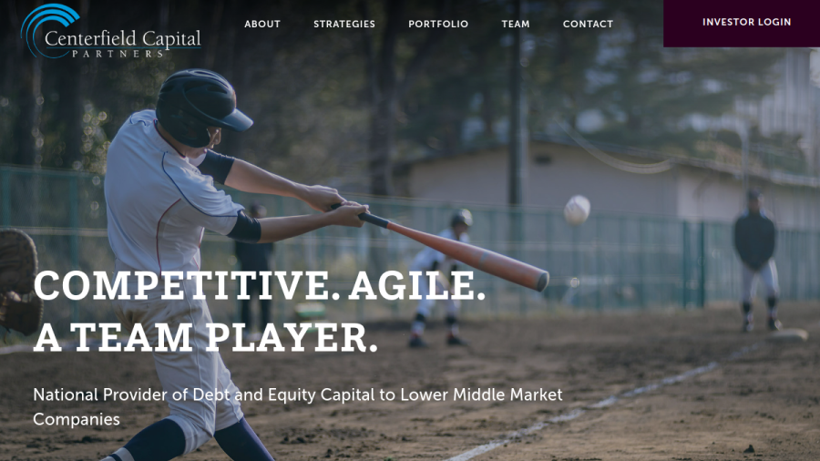 Screenshot of the Centerfield Capital Partners website
