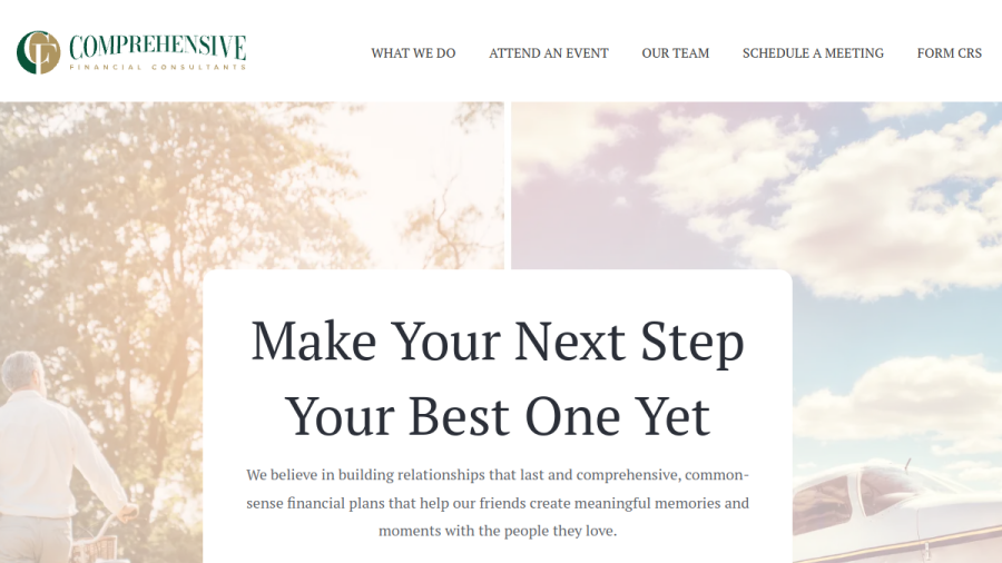 Screenshot of the Comprehensive Financial Consultants website