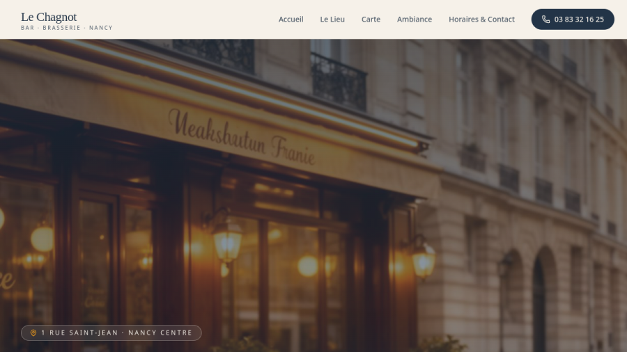 Site web créé pour Chagnot Zénith