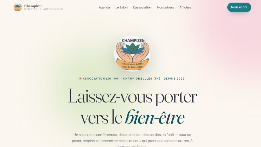 Site web créé pour Champizen Bien-Être