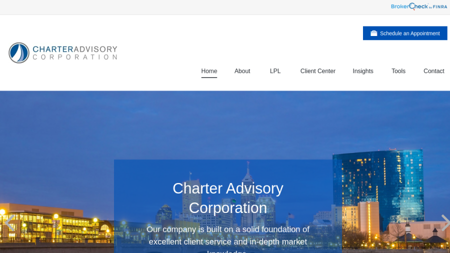 Screenshot of the Charter Advisory Corporation website