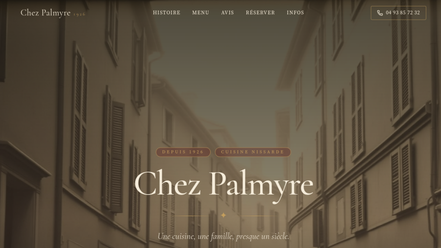 Site web créé pour Chez Palmyre 1926