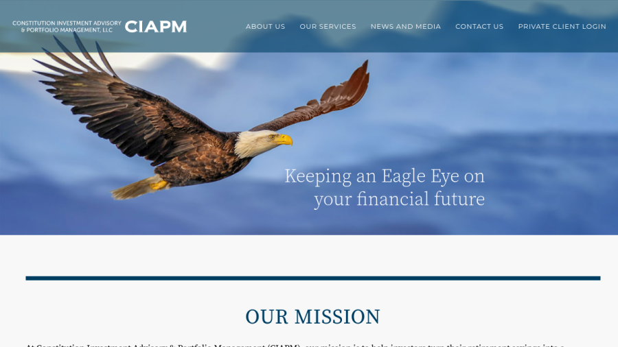 Screenshot of the Constitution Investment Advisory And Portfolio Management website