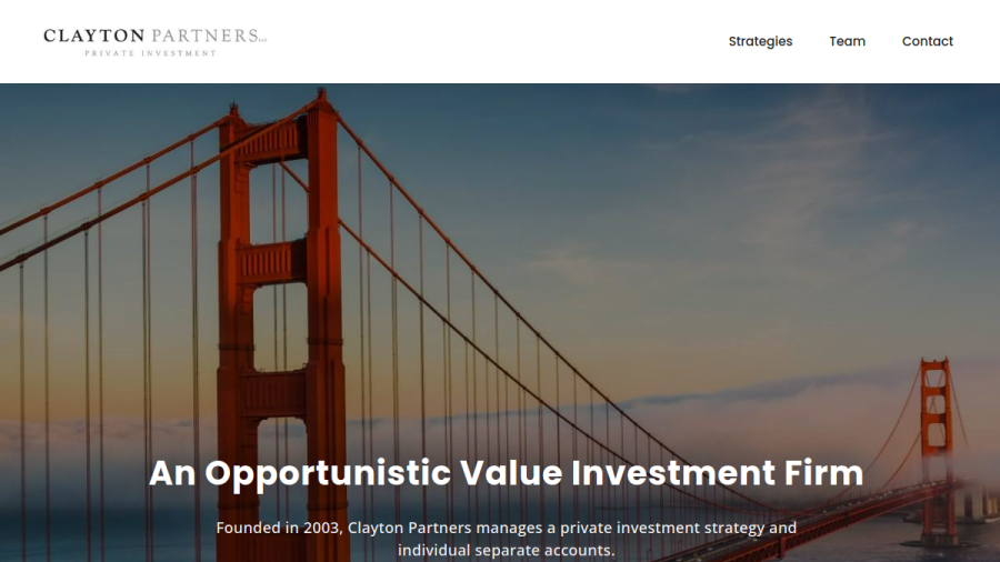 Screenshot of the Clayton Partners LLC website